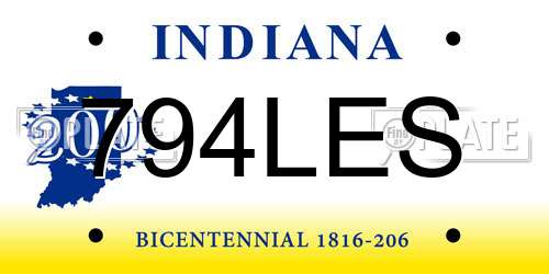 794LES Indiana License Plate