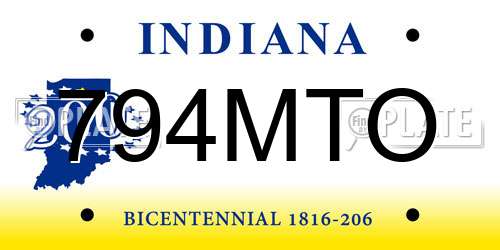 794MTO Indiana License Plate