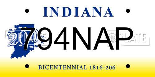794NAP Indiana License Plate