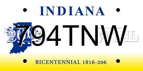 794TNW Indiana License Plate