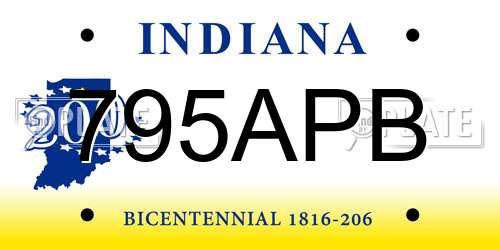 795APB Indiana License Plate