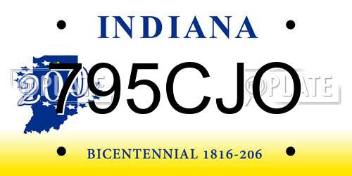 795CJO Indiana License Plate