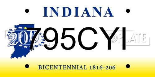 795CYI Indiana License Plate