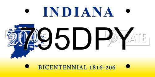 795DPY Indiana License Plate