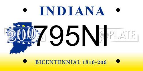 795NI Indiana License Plate