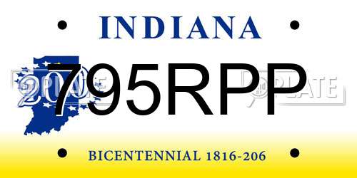 795RPP Indiana License Plate