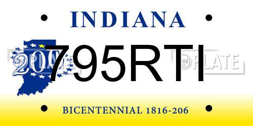 795RTI Indiana License Plate