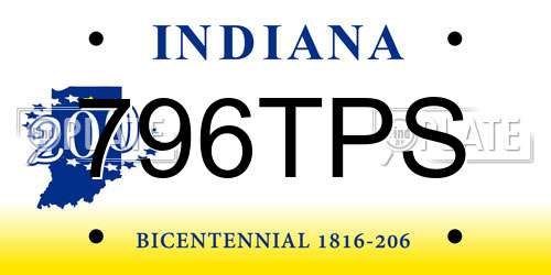 796TPS Indiana License Plate