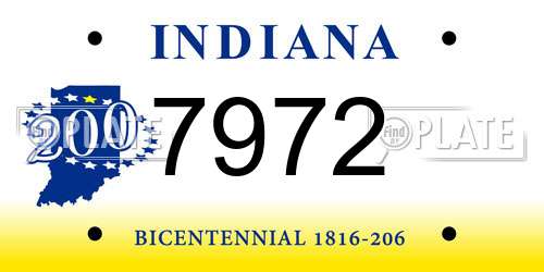 7972 Indiana License Plate