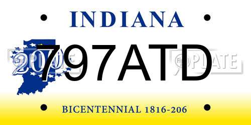 797ATD Indiana License Plate