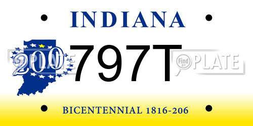797T Indiana License Plate
