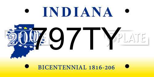 797TY Indiana License Plate
