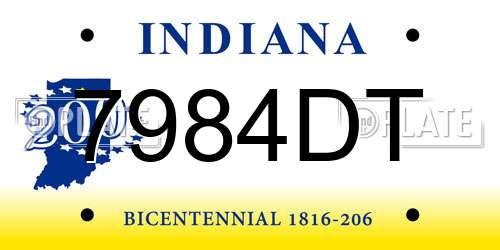 7984DT Indiana License Plate
