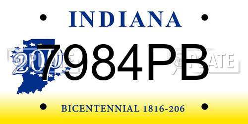 7984PB Indiana License Plate
