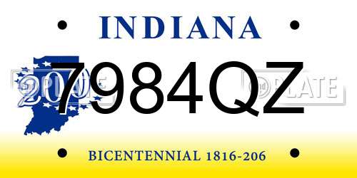 7984QZ Indiana License Plate