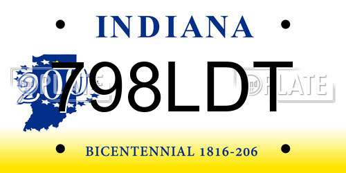 798LDT Indiana License Plate