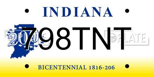 798TNT Indiana License Plate