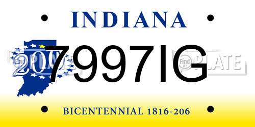 7997IG Indiana License Plate