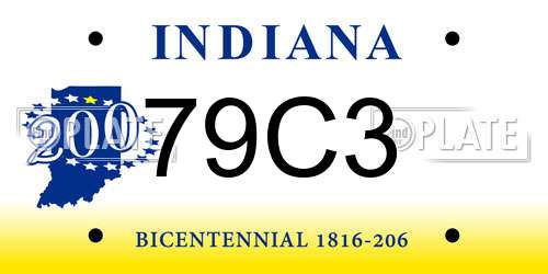 79C3 Indiana License Plate