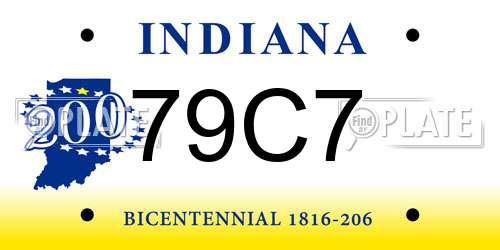 79C7 Indiana License Plate