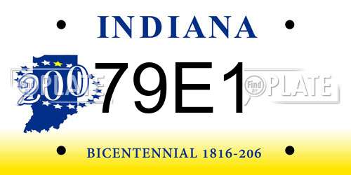 79E1 Indiana License Plate