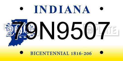 79N9507 Indiana License Plate