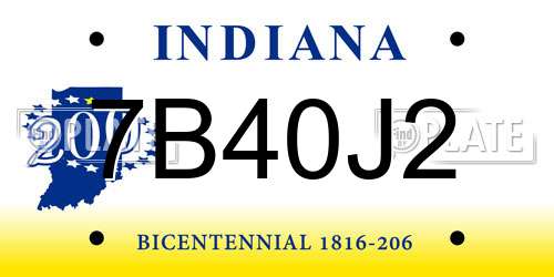 7B40J2 Indiana License Plate