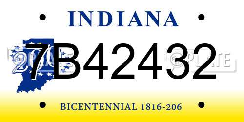 7B42432 Indiana License Plate