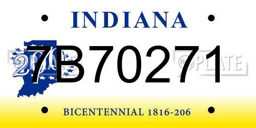 7B70271 Indiana License Plate