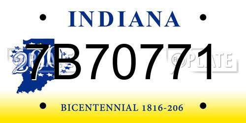 7B70771 Indiana License Plate