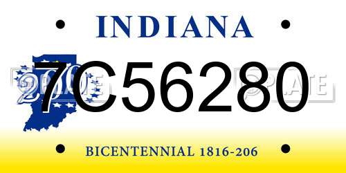 7C56280 Indiana License Plate