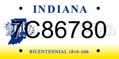 7C86780 Indiana License Plate