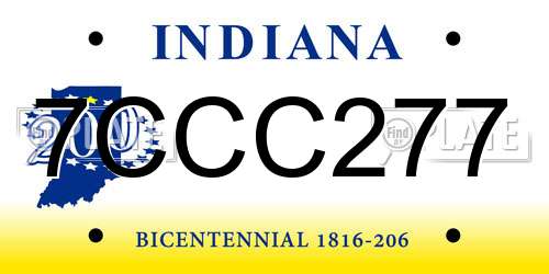7CCC277 Indiana License Plate