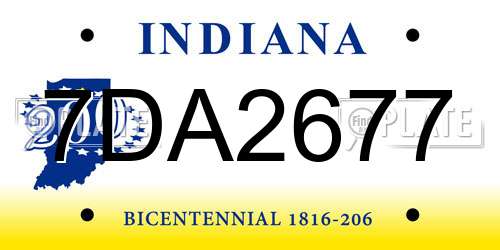 7DA2677 Indiana License Plate