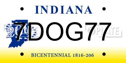 7DOG77 Indiana License Plate