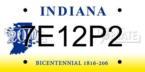 7E12P2 Indiana License Plate