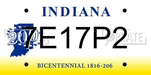 7E17P2 Indiana License Plate