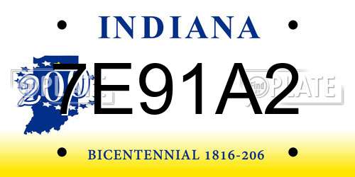 7E91A2 Indiana License Plate