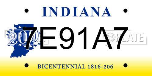 7E91A7 Indiana License Plate