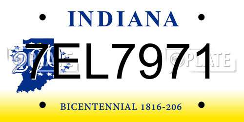 7EL7971 Indiana License Plate