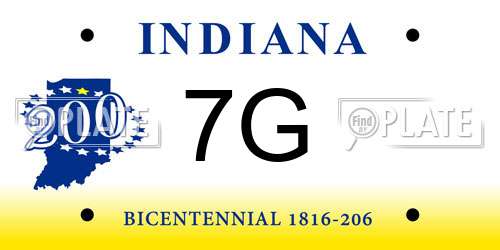 7G Indiana License Plate