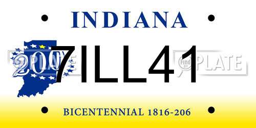 7ILL41 Indiana License Plate