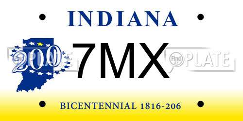 7MX Indiana License Plate