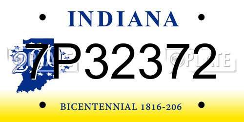 7P32372 Indiana License Plate