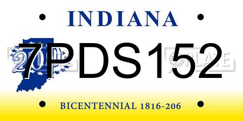 7PDS152 Indiana License Plate