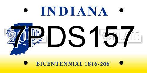 7PDS157 Indiana License Plate