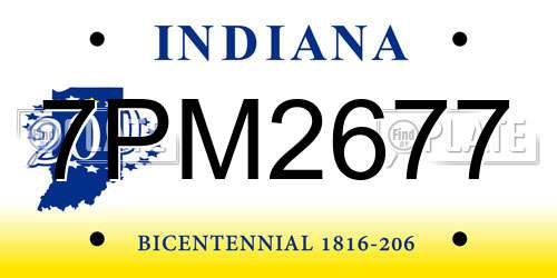 7PM2677 Indiana License Plate