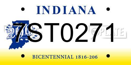 7ST0271 Indiana License Plate