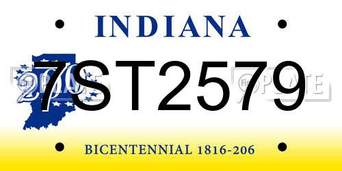 7ST2579 Indiana License Plate