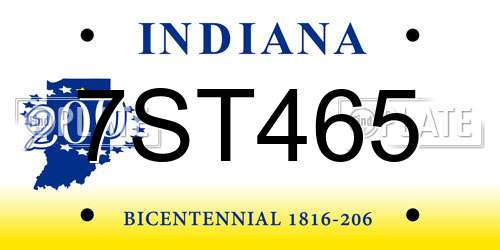 7ST465 Indiana License Plate